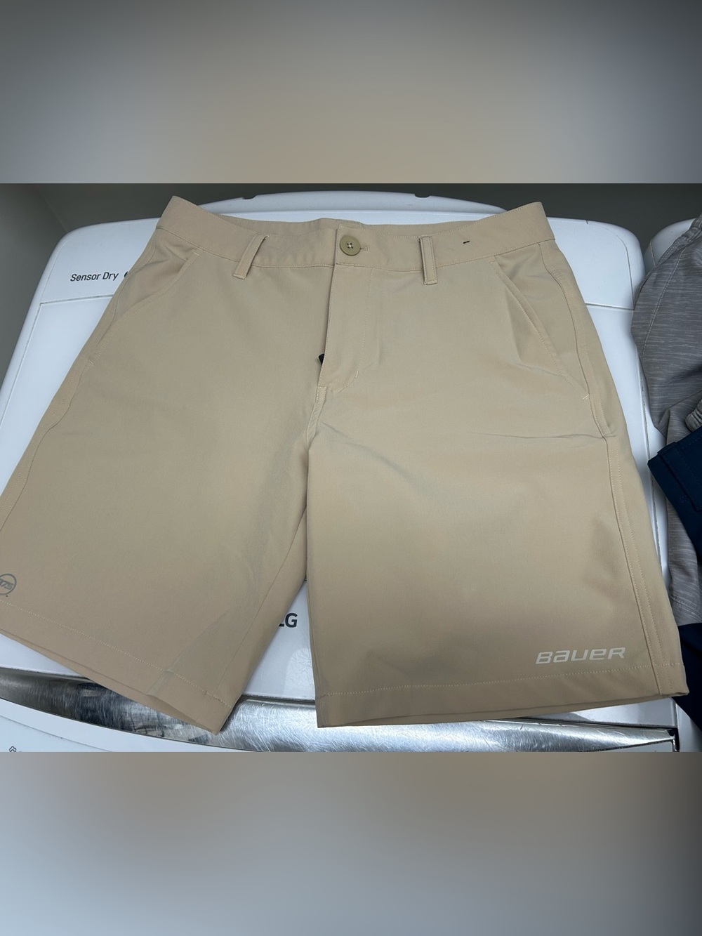 Bauer Men's Tan Flat Front Performance Shorts